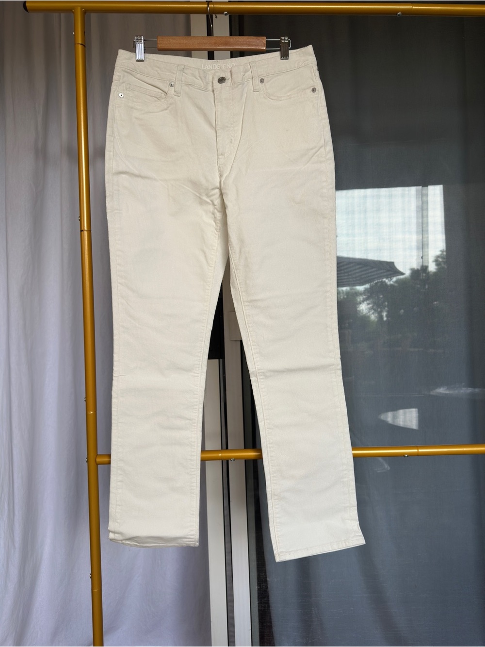 Lands End Women’s Cream White Corduroy Pants Size 10 NWT